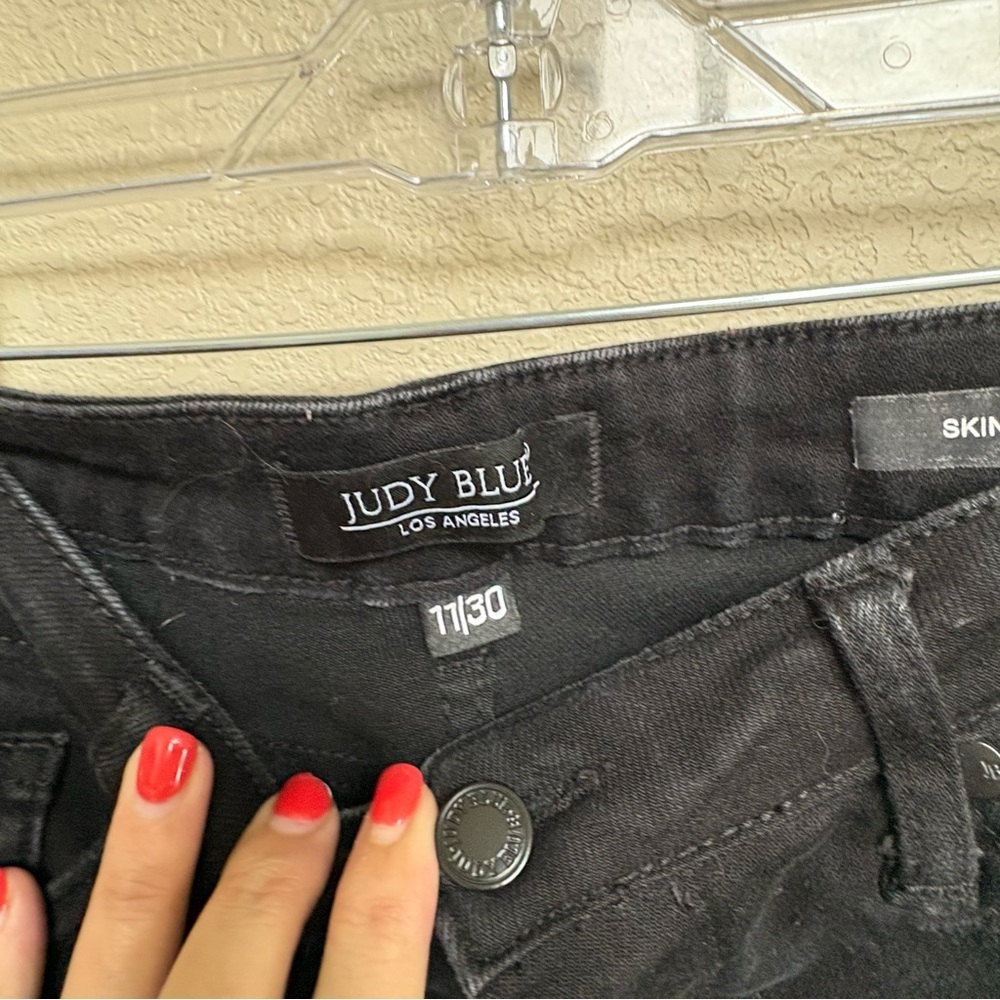 Judy Blue Black Stretch Skinny Raw Hem Ankle Jeans Women’s 11/30 - Picture 6 of 11